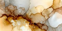 Abstract watercolor background with organic flowing shapes in warm earth tones of brown, beige and cream creating artistic texture for modern design projects.