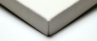 Folded corner of gray linen fabric on white background, suitable for textile, bedding, and home decor product presentations.
