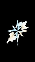 Watercolor compass rose with eight points in soft blue and warm beige tones, isolated on transparent background. Ready for t-shirts, stickers, clipart, sublimation, and print-on-demand designs.