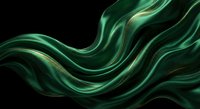 Flowing green silk fabric waves with elegant curves and smooth texture creating luxurious abstract background for premium design projects.