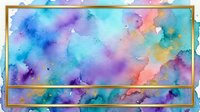 Vibrant watercolor wash with flowing blue, purple, pink and teal hues creating an abstract artistic background for creative design projects.