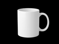 Blank white ceramic mug isolated on transparent background, ready for custom design, sublimation printing, and print-on-demand merchandise applications.