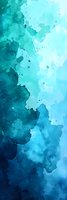 Abstract turquoise and deep blue watercolor background with fluid gradients and organic textures creates dreamy underwater atmosphere for creative designs.