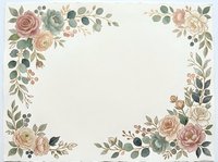 Vintage floral frame with roses, eucalyptus, and botanical elements on cream background. Isolated design ready for invitations, cards, and wedding stationery projects.