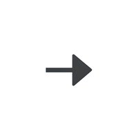 Simple black arrow pointing right on white background isolated for web design and user interface elements.