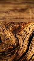 Close-up of natural wood grain texture with intricate swirls and knots, showcasing organic patterns and warm brown tones for rustic design projects.
