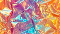 Iridescent holographic foil texture with rainbow reflections creating abstract geometric pattern for modern design backgrounds and digital art projects.