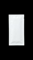 Blank white plastic pouch with sealed edges isolated on transparent background, ready for packaging design, product mockups, print-on-demand, sublimation, and commercial applications.
