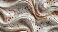 Abstract flowing waves in cream and brown tones with scattered dots creating organic liquid motion for modern design projects and contemporary decor.