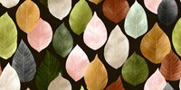 Colorful autumn leaves seamless pattern on dark background. Natural foliage design for textile, wallpaper and seasonal decorative projects.