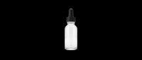 Glass dropper bottle with black pipette cap isolated on transparent background, ready for cosmetics, essential oils, serums, and skincare product design use.