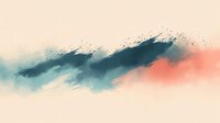 Abstract watercolor splash in teal blue and coral pink on beige background, featuring dynamic brushstrokes and soft color blending for modern wall art and design projects.