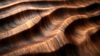 Flowing waves of rich brown and copper tones create abstract organic texture with curved rippling lines and smooth undulating surfaces. Macro photography highlights detail.