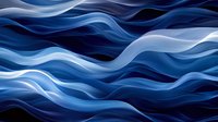 Flowing abstract waves in deep navy and light blue create dynamic movement pattern. Smooth curved lines suggest ocean currents or wind streams. Modern minimalist design.