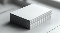 Stack of blank white paper sheets on light surface, business stationery mockup for branding and corporate identity design presentation.