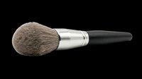 Fluffy makeup powder brush with soft bristles and black handle, isolated on transparent background. Great for beauty clipart, stickers, t-shirt design, and print on demand.