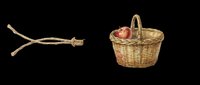 Woven wicker basket filled with fresh red apples, isolated on transparent background. Ready for clipart, t-shirt design, print-on-demand products, stickers, and sublimation projects.