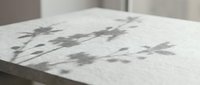 Minimalist white marble surface with soft shadow patterns cast by plant leaves, creating natural light and shade effects for modern design projects.