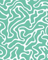 Abstract mint green seamless pattern with white organic wavy lines creating a fluid maze-like design. Tiles into a continuous background.