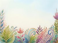 Soft watercolor floral border with colorful leaves, swirls, and blooms on a light background, perfect for cards, invitations, and prints.