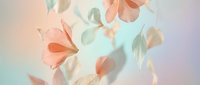 Soft pastel flower petals floating gracefully against dreamy gradient background creating romantic ethereal atmosphere for wedding invitations and spring designs.