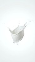 White milk splash with dynamic liquid motion and droplets frozen in mid-air against clean background. Isolated element suitable for beverage, dairy, and food packaging design projects.