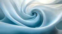 Soft flowing spiral pattern in light blue and white silk fabric creates gentle curves and waves, highlighting luxurious textile texture and elegant movement.