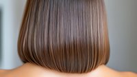 Straight brown bob haircut with smooth texture and sleek finish shown from behind, demonstrating professional hairstyling and modern cut technique.