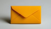 Bright orange envelope on white background isolated for mail communication design projects and stationery concepts.