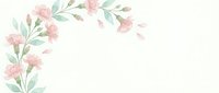 Soft pink watercolor floral border with delicate roses and green leaves on white background for wedding invitations, greeting cards and feminine designs.