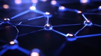 Abstract network connections with glowing nodes and lines representing digital technology, data transfer, and connectivity concepts for modern business.