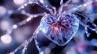 Glass heart ornament with glowing lights and bokeh background for romantic holiday decorations and festive celebrations.