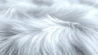Soft white fluffy fur texture in macro view showing detailed strands and fibers creating abstract natural pattern with gentle curves and light shadows.