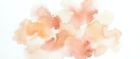 Abstract watercolor splash in warm peach and orange tones on white background, soft flowing paint texture for artistic design projects and creative layouts.