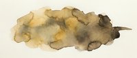Abstract watercolor stain in warm earth tones, featuring organic flowing shapes transitioning from golden yellow to deep brown, suitable for backgrounds and design elements.