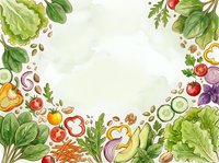 Fresh vegetables and salad ingredients arranged on white background for healthy eating, nutrition, and recipe design projects.