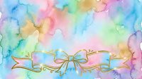 Watercolor bow ribbon on soft pastel gradient background, isolated design element suitable for greeting cards, invitations, and decorative projects.