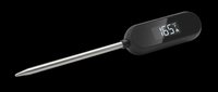 Meat thermometer with digital display showing temperature reading, isolated on transparent background, ready for clipart, print-on-demand, t-shirt design, and sublimation projects.