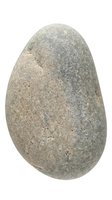 Smooth gray granite stone isolated on white background for spa wellness meditation zen garden landscaping and natural decoration projects.