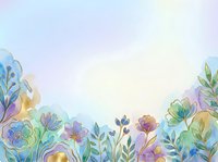 Watercolor floral border with blooming flowers and leaves in pastel tones, isolated on white background, suitable for invitations, greeting cards, and design projects.