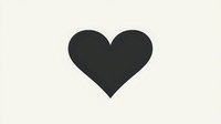 Simple black heart shape silhouette isolated on light beige background, clean minimal design for valentines cards, logos and romantic projects.