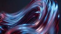 Flowing liquid metal waves in blue and red tones with glossy, reflective surfaces creating dynamic motion and energy for abstract backgrounds and modern design projects.