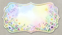 Watercolor floral frame with pastel flowers and leaves on white isolated background, ready for invitations, cards, scrapbooking and design projects.