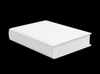 White hardcover book isolated on transparent background, ready for T-shirt design, clipart, stickers, print on demand, sublimation, and digital craft projects.