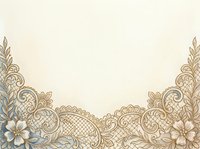 Ornate lace border with floral and scrollwork elements on cream background, isolated and ready for wedding invitations, greeting cards, and design projects.