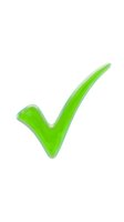 Green checkmark symbol isolated on white background for approval and confirmation designs.
