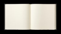 Open hardcover book with blank pages, isolated on transparent background. Ready for t-shirt design, clipart, stickers, print on demand, and sublimation projects.