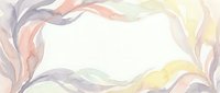 Soft watercolor frame with flowing organic shapes in pastel purple, peach and yellow tones on white background for wedding invitations and feminine designs.