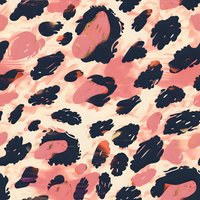 Modern abstract leopard print pattern in coral pink, navy blue and beige colors. Trendy seamless design perfect for fashion, textile, and surface pattern applications.