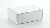 White cardboard shipping box with folded flaps isolated on white background for packaging and delivery services.